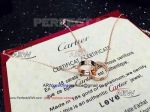Perfect Replica AAA Cartier S925 Pink Gold Pendant Necklace with Double Rings